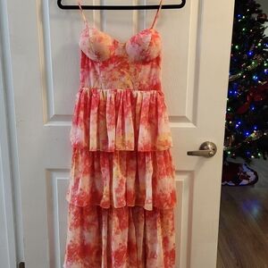 Vibrant Tiered Floral Maxi Dress